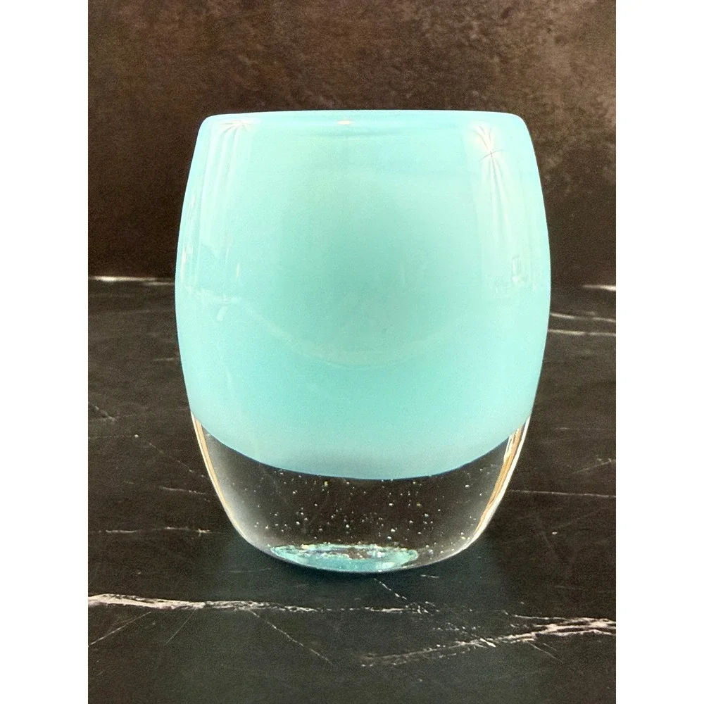 Glassbaby Candle Votive/Holder Ocean (Pre-Triskelion!) RARE Find! 3 7/8in